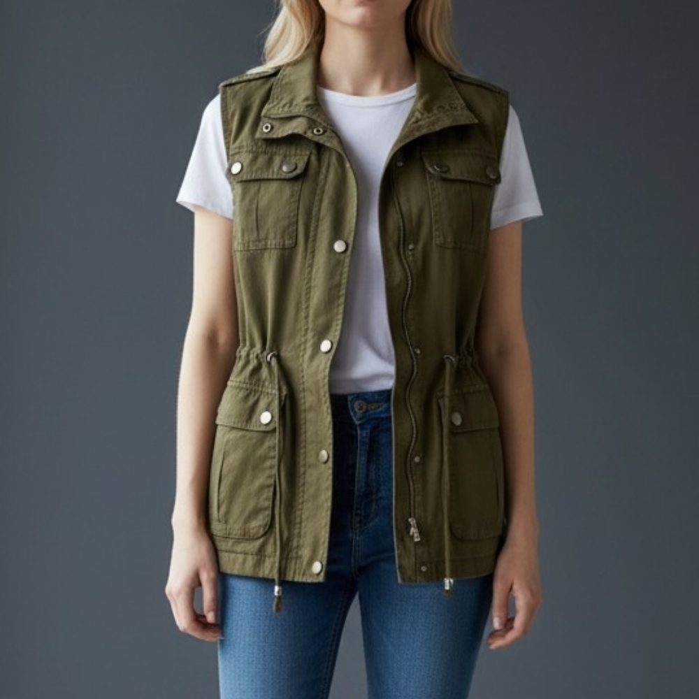 HOLSTARK Olive Military Safari Utility Cinch Waist Vest